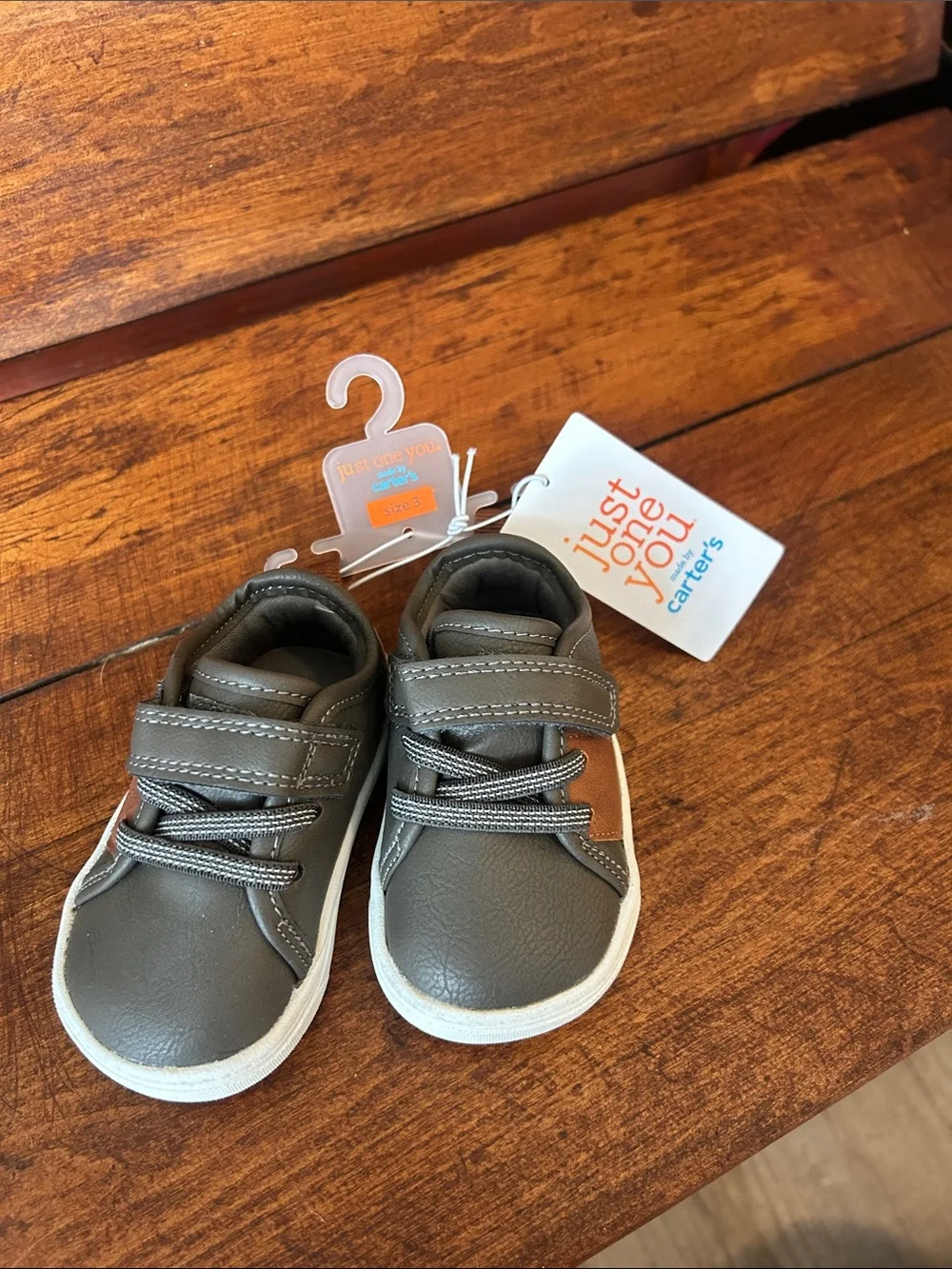 NWT Carter's Gray Toddler Sneakers with White Soles